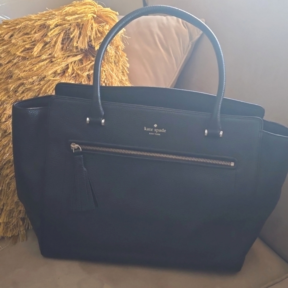 Kate Spade Black Leather Tote Bag